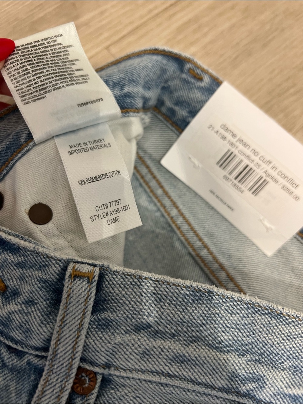 NWT Agolde Dame Wide Leg Jeans 25 No Conflict - Picture 11 of 12